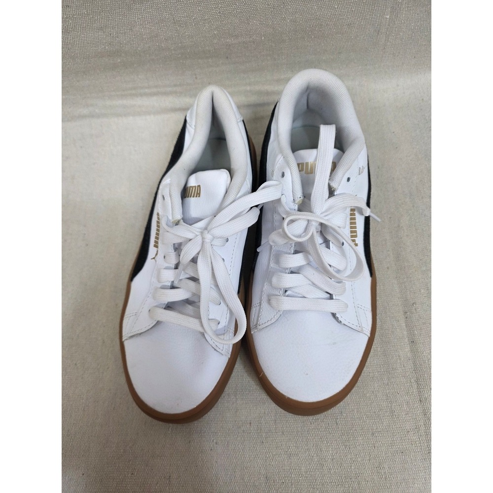 Puma Smash 3.0 L Platform Sneakers White Black‎ Gum Sole 395318-07 Womens 7